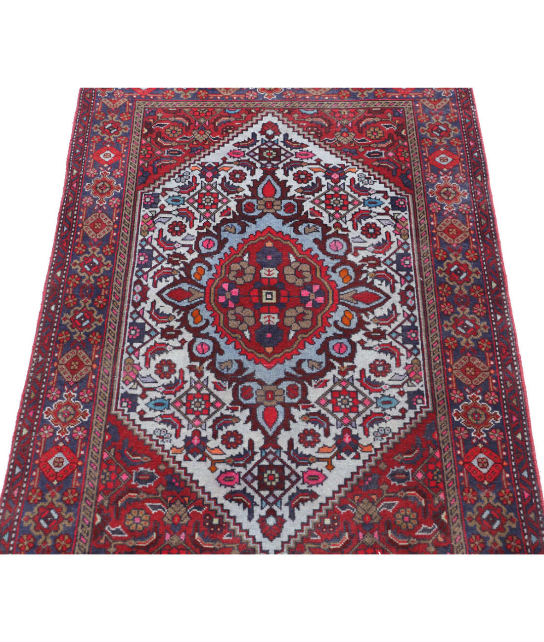Hand Knotted Persian Tabriz Wool Rug - 2'7'' x 4'1'' 2'7'' x 4'1'' (78 X 123) / Red / Blue