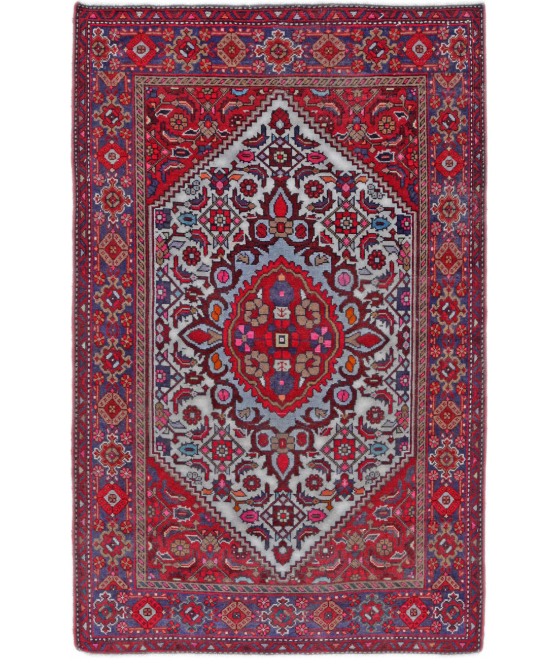 Hand Knotted Oriental Tabriz Wool Rug - 2'7'' x 4'1''