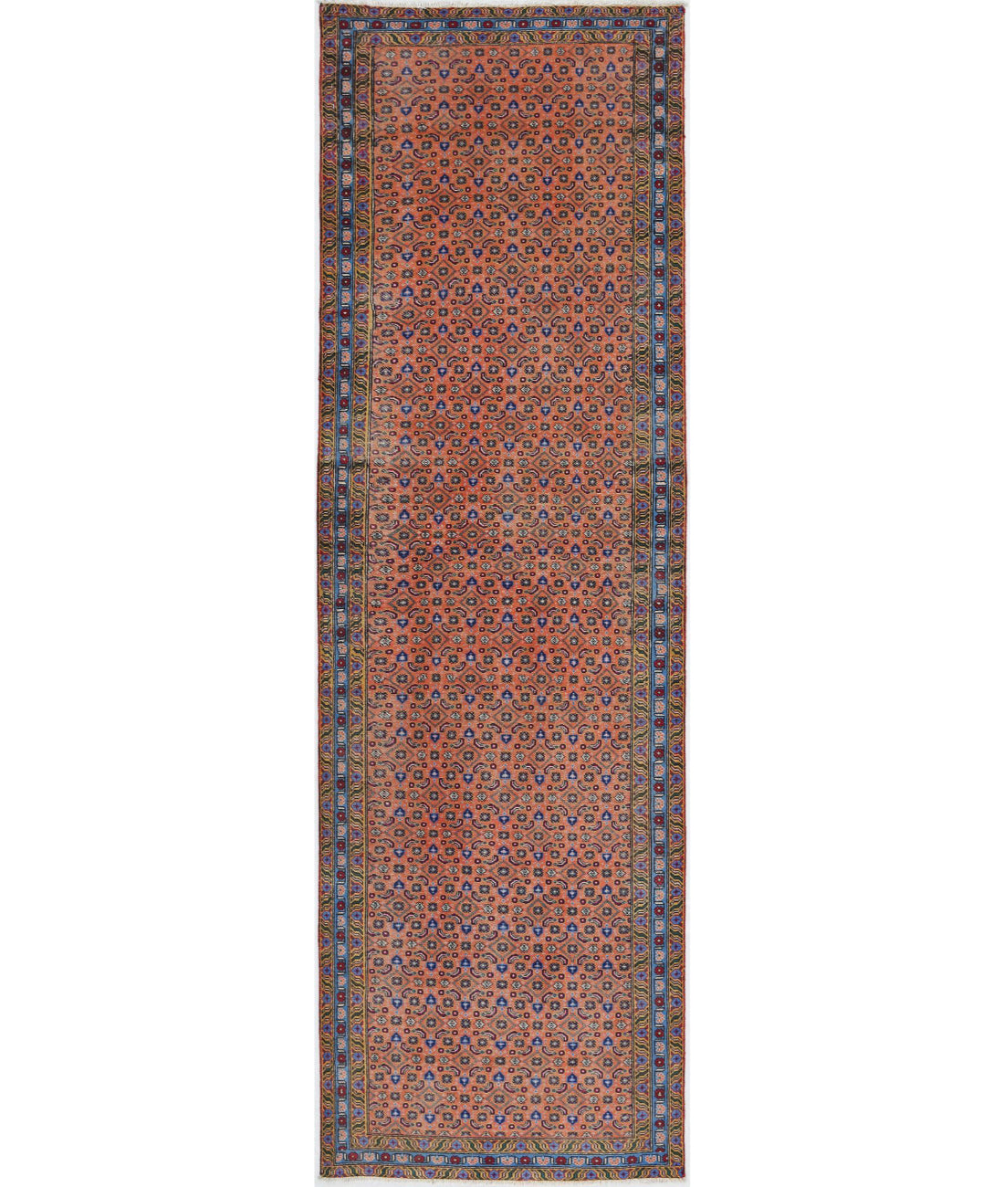 Hand Knotted Persian Tabriz Wool Rug - 2&#39;8&#39;&#39; x 9&#39;2&#39;&#39; 2&#39;8&#39;&#39; x 9&#39;2&#39;&#39; (80 X 275) / Peach / Blue