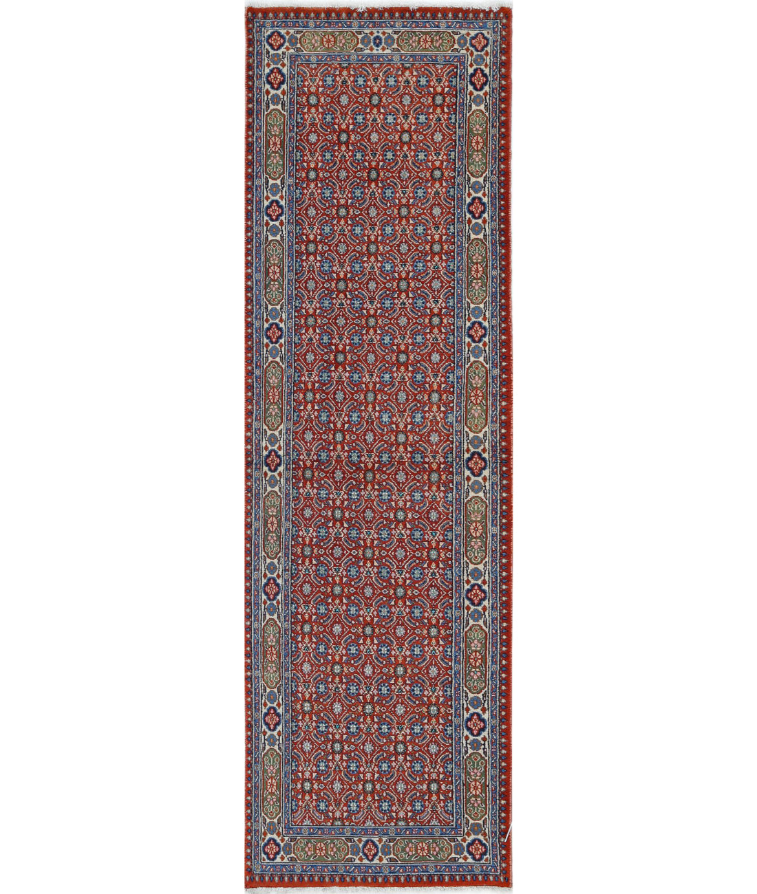 Hand Knotted Persian Tabriz Wool Rug - 1&#39;10&#39;&#39; x 6&#39;4&#39;&#39; 1&#39;10&#39;&#39; x 6&#39;4&#39;&#39; (55 X 190) / Red / Ivory