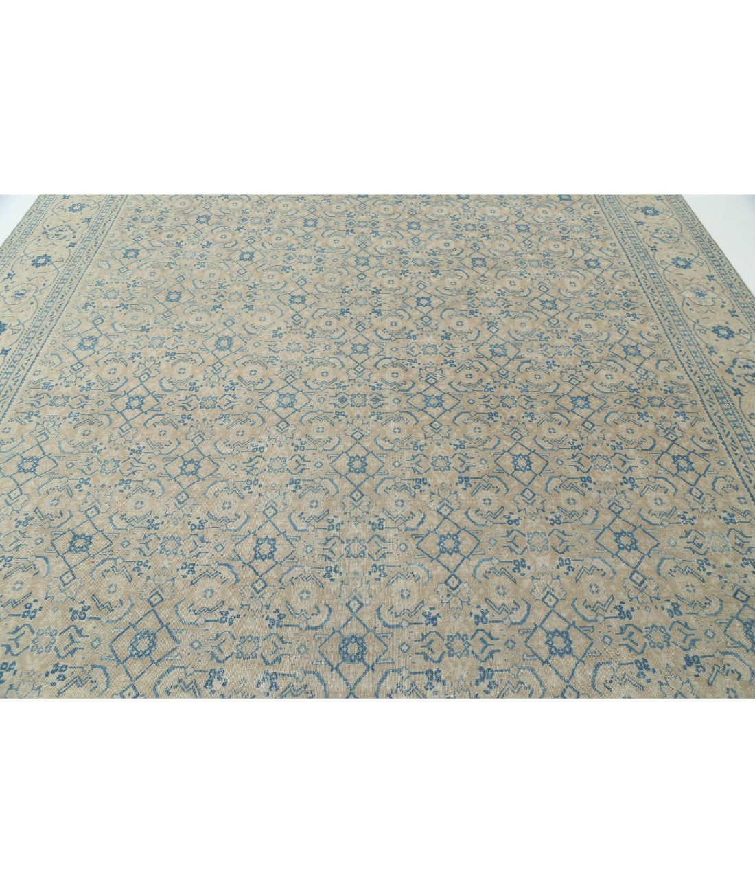 Hand Knotted Vintage Persian Tabriz Wool Rug - 10'0'' x 13'1'' 10'0'' x 13'1'' (300 X 393) / Taupe / Beige