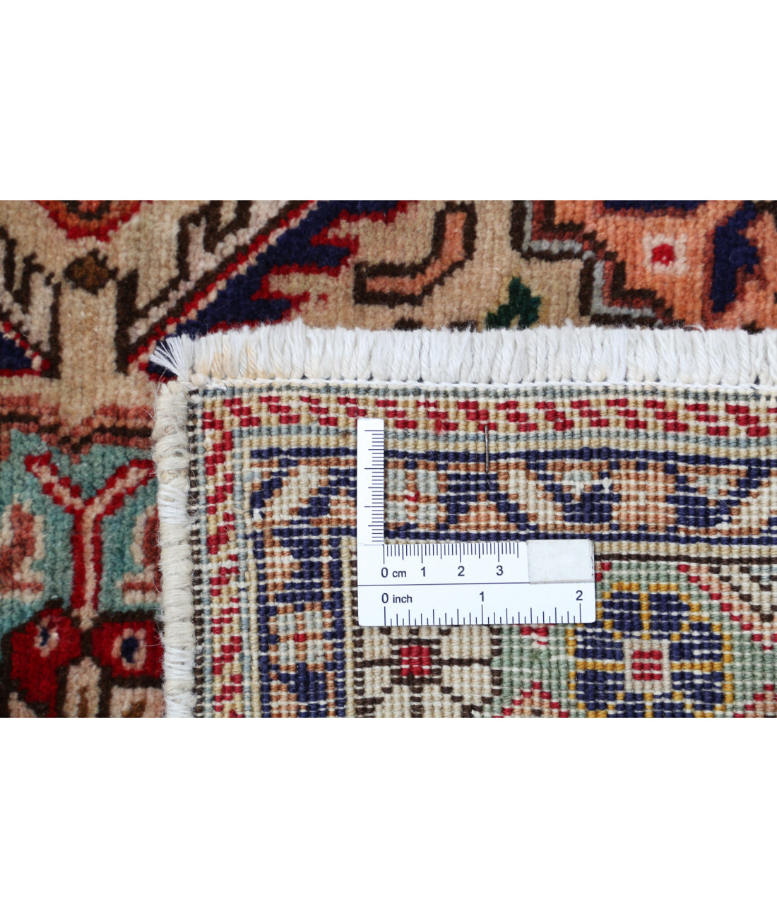Hand Knotted Persian Tabriz Wool Rug - 9'8'' x 11'10'' 9'8'' x 11'10'' (290 X 355) / Beige / Rust