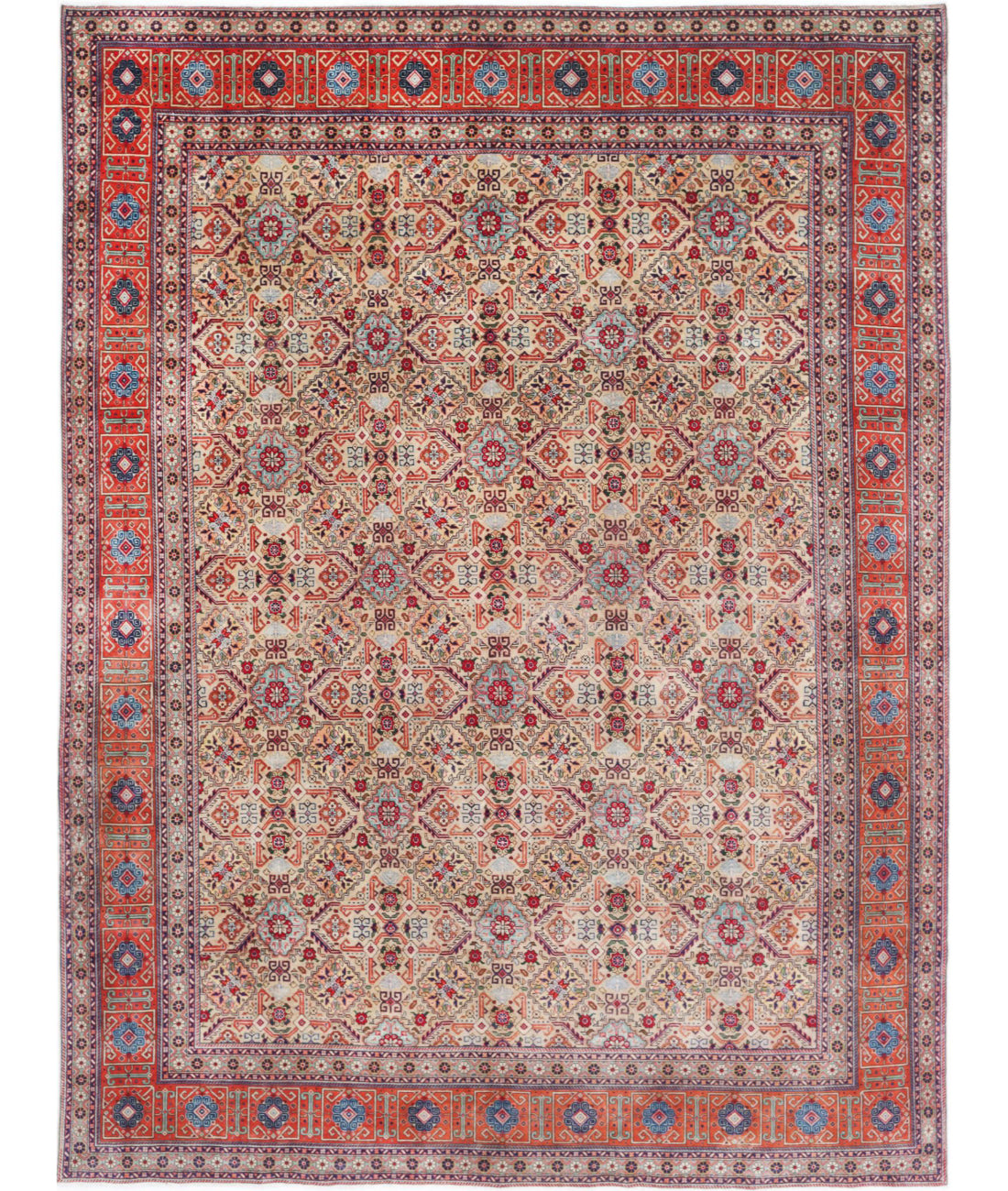Hand Knotted Oriental Tabriz Wool Rug - 9'8'' x 11'10''
