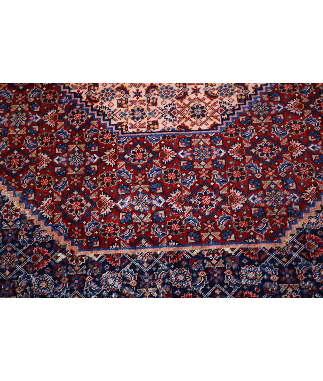 Hand Knotted Vintage Persian Tabriz Wool Rug - 9'0'' x 12'4'' 9'0'' x 12'4'' (270 X 370) / Blue / Red