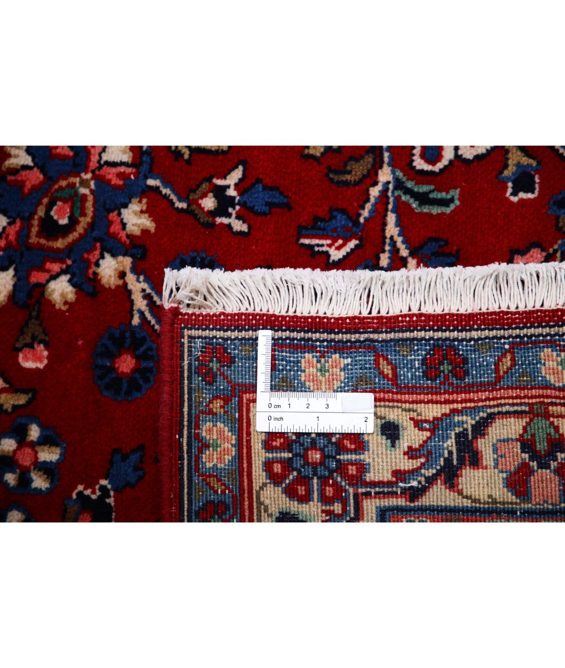 Hand Knotted Persian Tabriz Wool Rug - 8'8'' x 11'8'' 8'8'' x 11'8'' (260 X 350) / Red / Blue