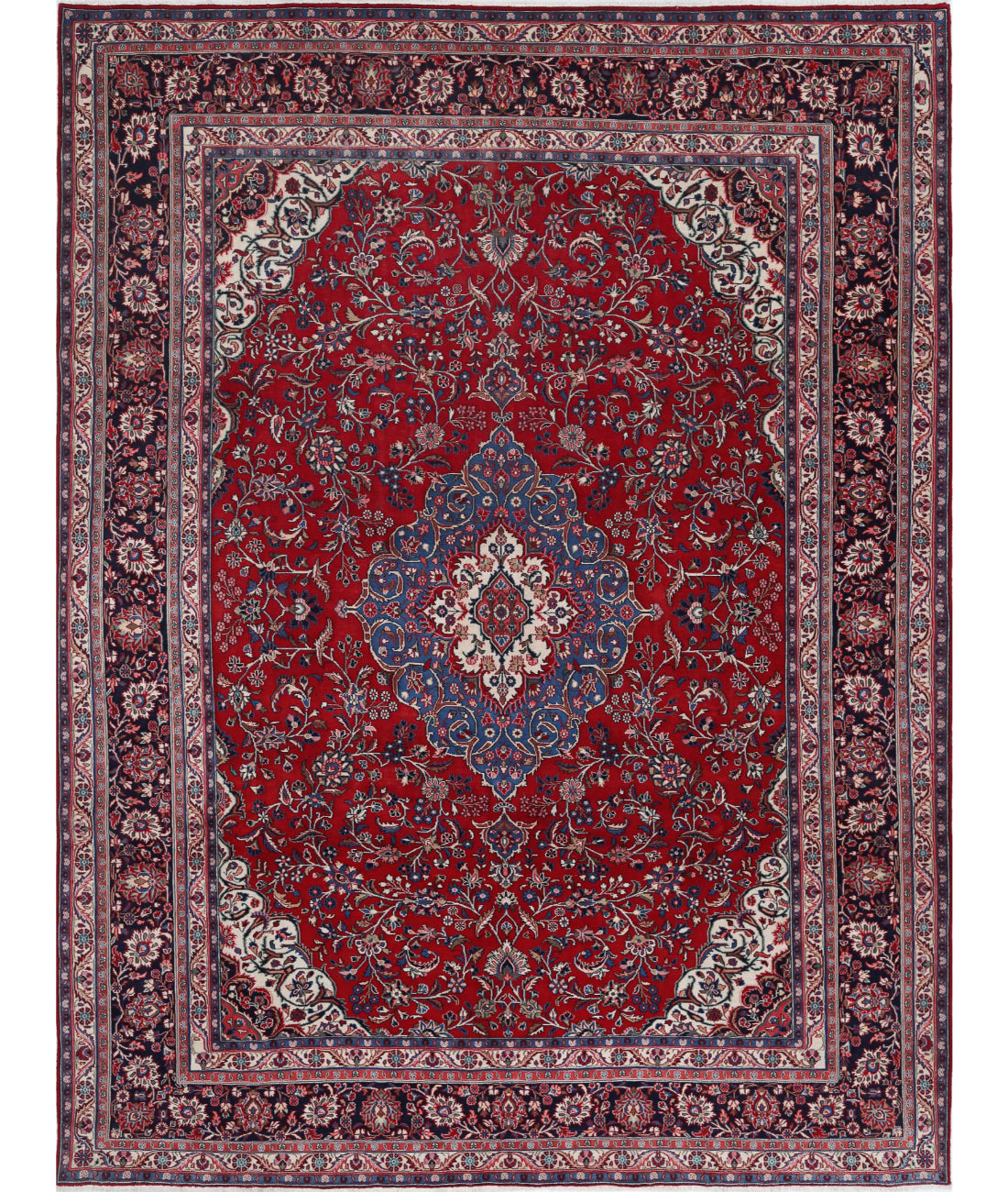 Hand Knotted Persian Tabriz Wool Rug - 8&#39;8&#39;&#39; x 11&#39;8&#39;&#39; 8&#39;8&#39;&#39; x 11&#39;8&#39;&#39; (260 X 350) / Red / Blue