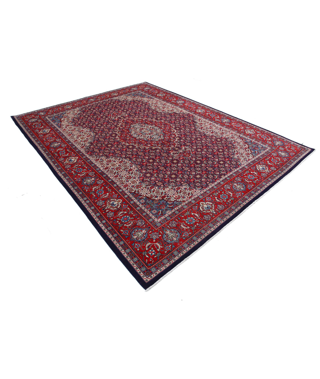 Hand Knotted Persian Tabriz Wool Rug - 8'0'' x 10'4'' 8'0'' x 10'4'' (240 X 310) / Blue / Red