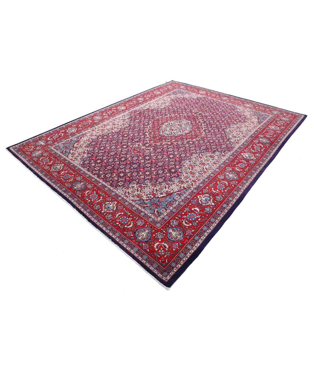 Hand Knotted Persian Tabriz Wool Rug - 8'0'' x 10'4'' 8'0'' x 10'4'' (240 X 310) / Blue / Red