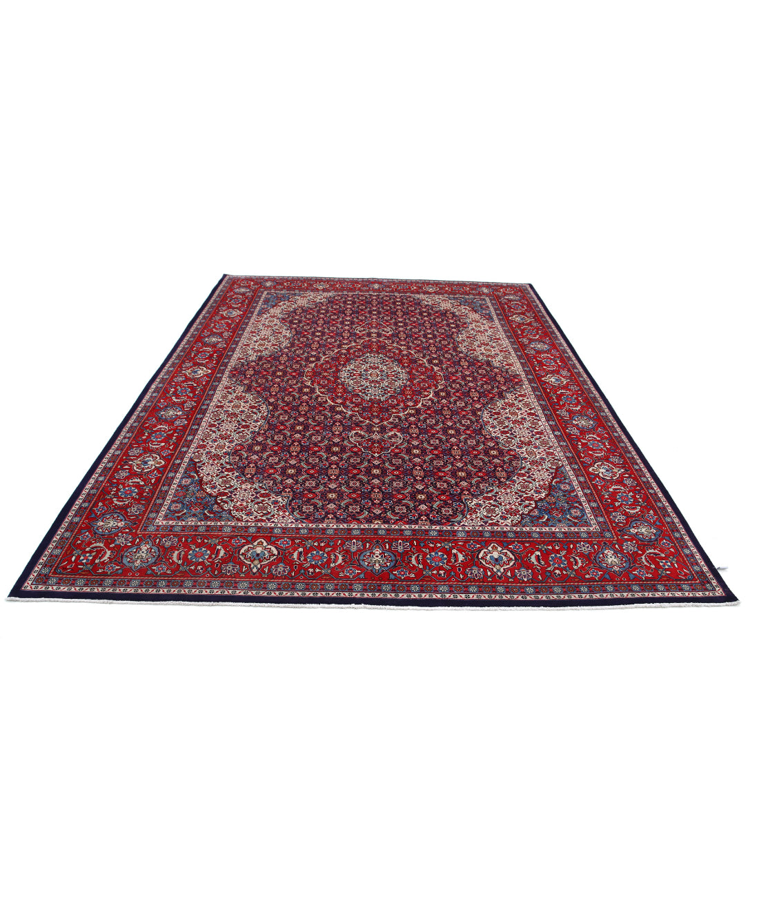 Hand Knotted Persian Tabriz Wool Rug - 8'0'' x 10'4'' 8'0'' x 10'4'' (240 X 310) / Blue / Red