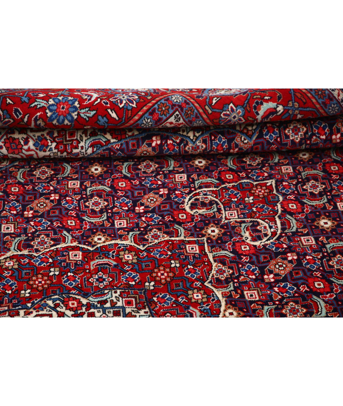 Hand Knotted Persian Tabriz Wool Rug - 8'0'' x 10'4'' 8'0'' x 10'4'' (240 X 310) / Blue / Red