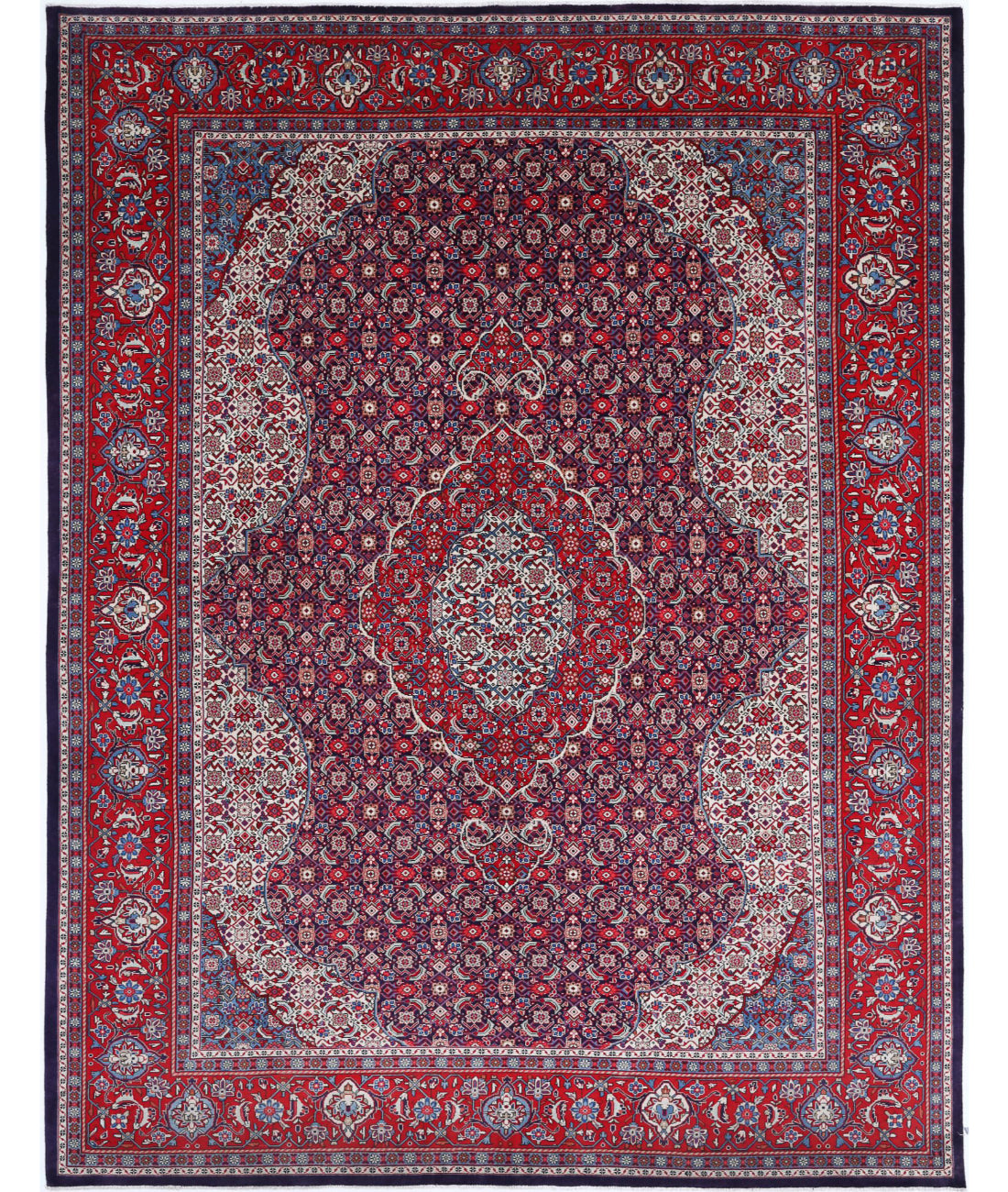 Hand Knotted Persian Tabriz Wool Rug - 8&#39;0&#39;&#39; x 10&#39;4&#39;&#39; 8&#39;0&#39;&#39; x 10&#39;4&#39;&#39; (240 X 310) / Blue / Red
