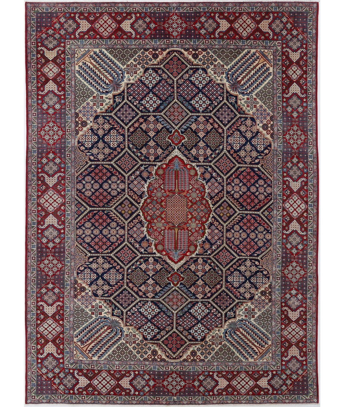 Hand Knotted Oriental Tabriz Wool Rug - 10'6'' x 14'5''
