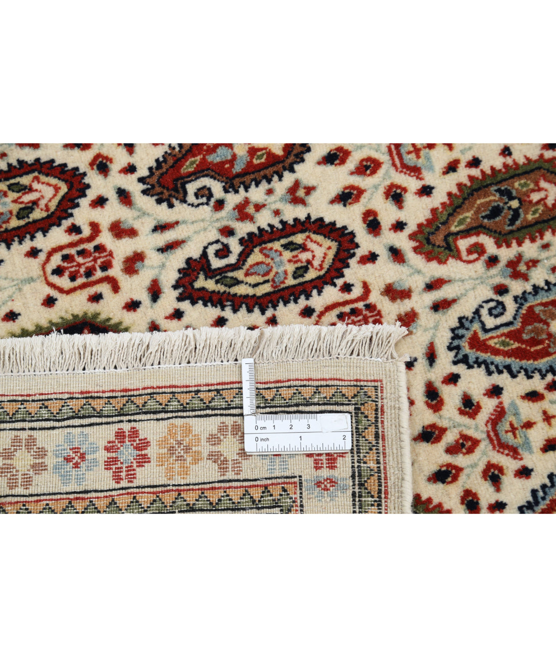 Hand Knotted Persian Tabriz Wool Rug - 6'5'' x 9'5'' 6'5'' x 9'5'' (193 X 283) / Ivory / Red
