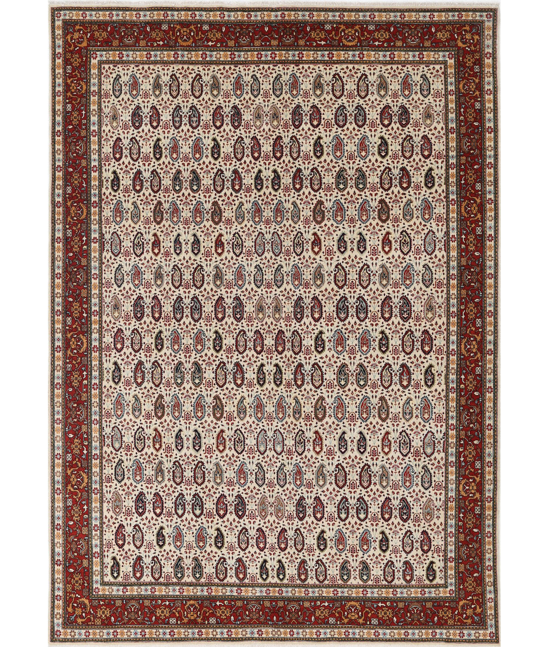 Hand Knotted Oriental Tabriz Wool Rug - 6&#39;5&#39;&#39; x 9&#39;5&#39;&#39;