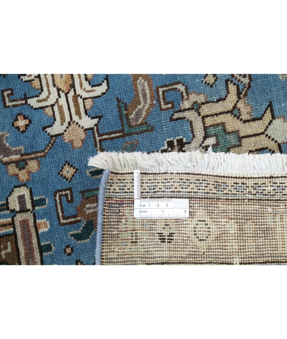 Hand Knotted Antique Persian Tabriz Wool Rug - 9'8'' x 12'1'' 9'8'' x 12'1'' (290 X 363) / Blue / Beige