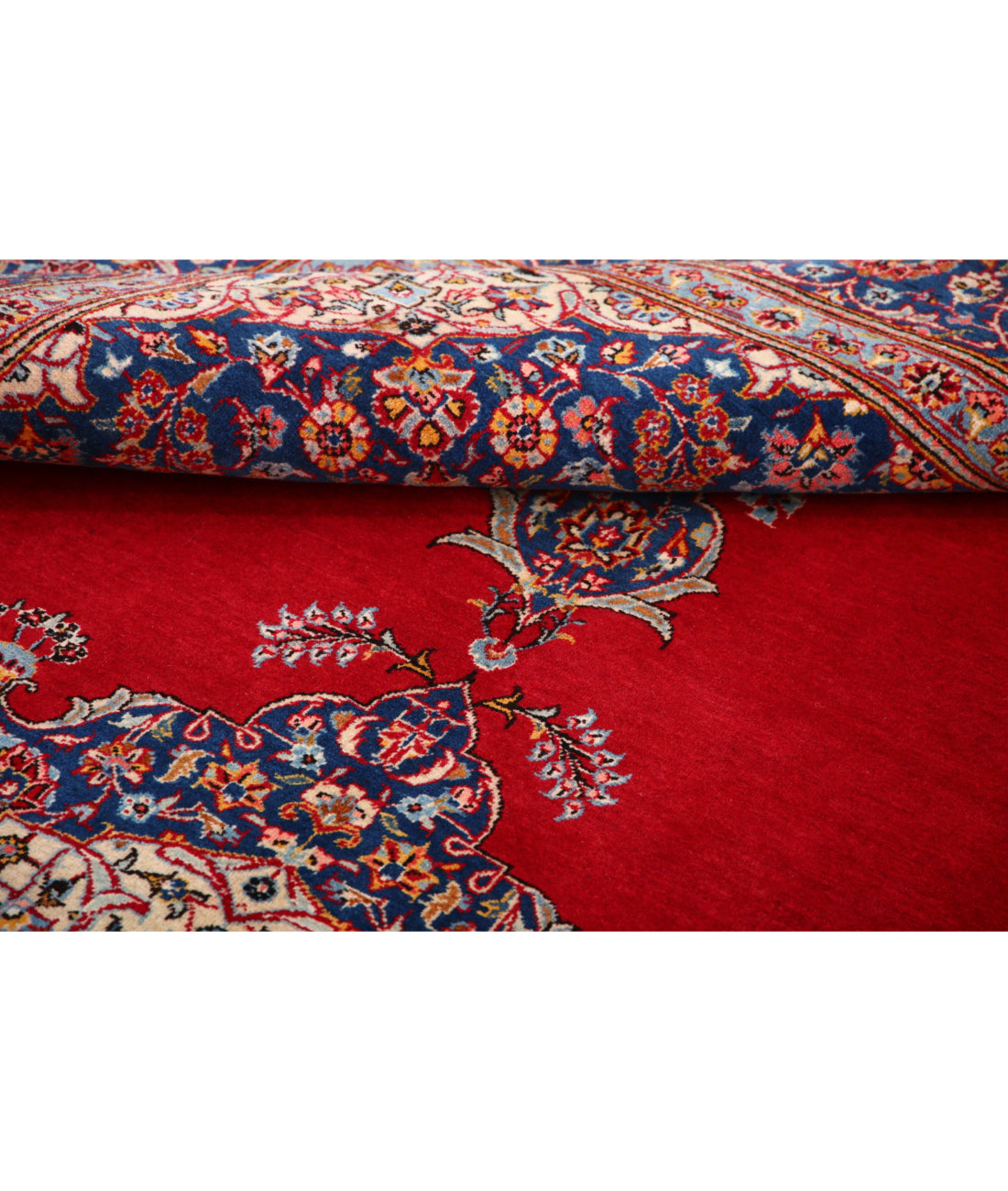 Hand Knotted Vintage Persian Tabriz Wool Rug - 7'4'' x 11'1'' 7'4'' x 11'1'' (220 X 333) / Taupe / Blue