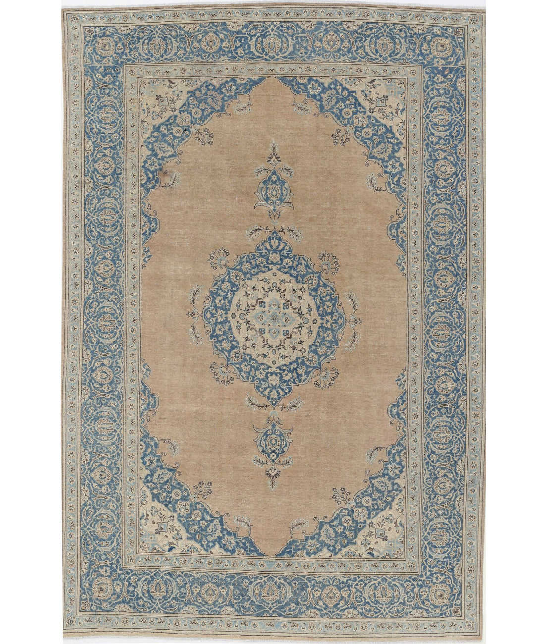 Hand Knotted Vintage Wool Rug - 7'4'' x 11'1''