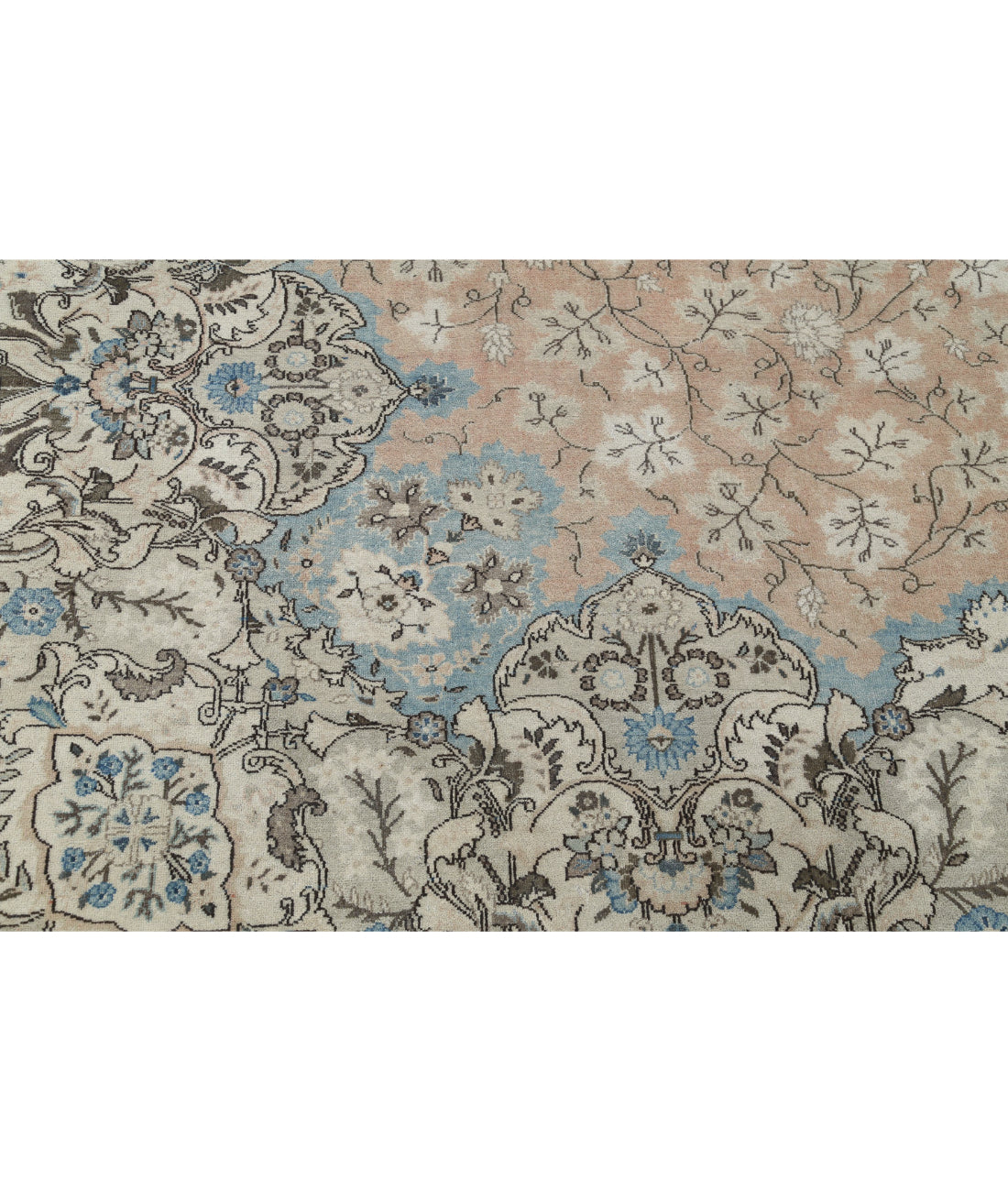 Hand Knotted Vintage Persian Tabriz Wool Rug - 9'9'' x 12'11'' 9'9'' x 12'11'' (293 X 388) / Pink / Ivory
