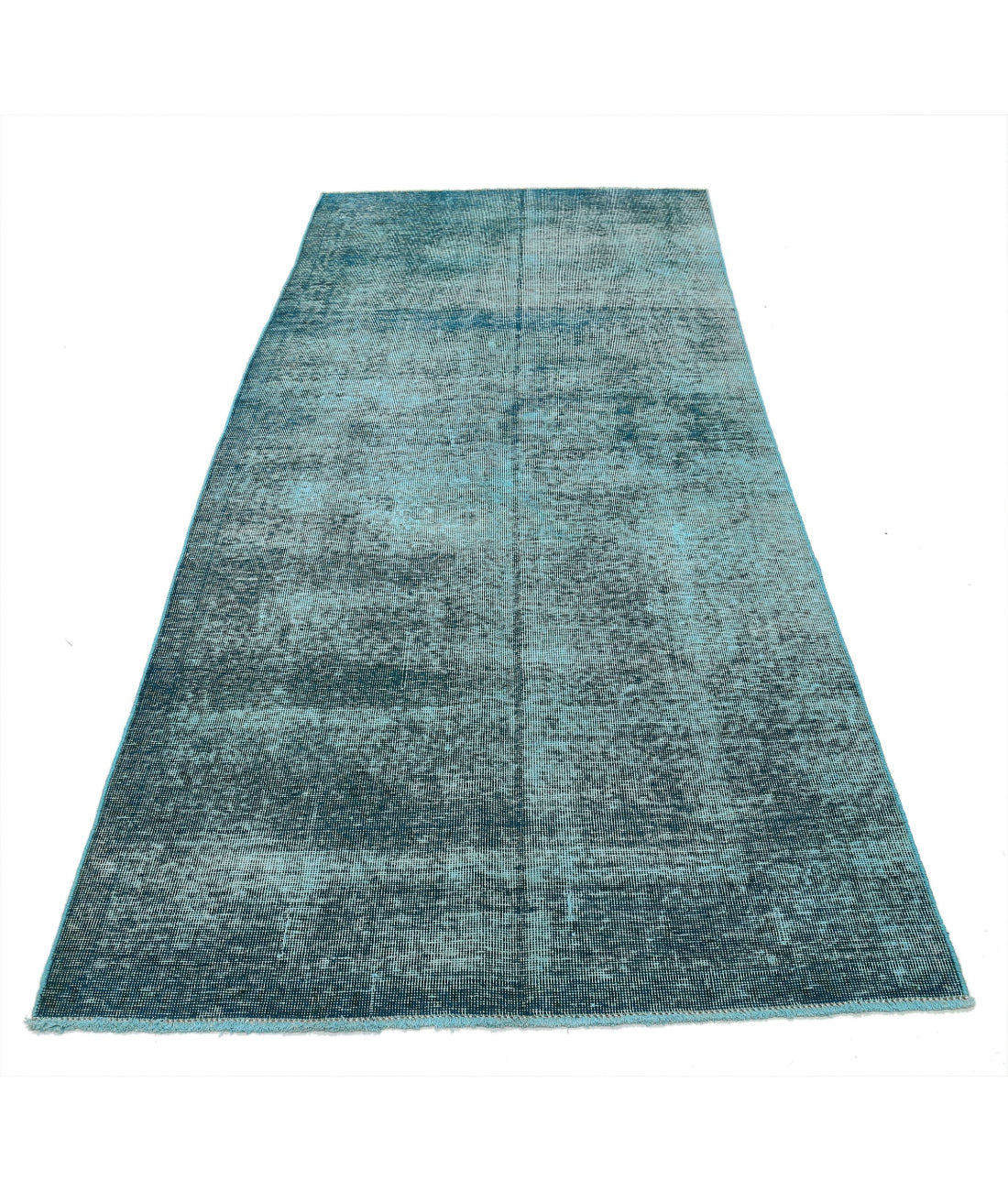 Hand Knotted Vintage Persian Tabriz Wool Rug - 4'0'' x 9'6'' 4'0'' x 9'6'' (120 X 285) / Teal / Teal