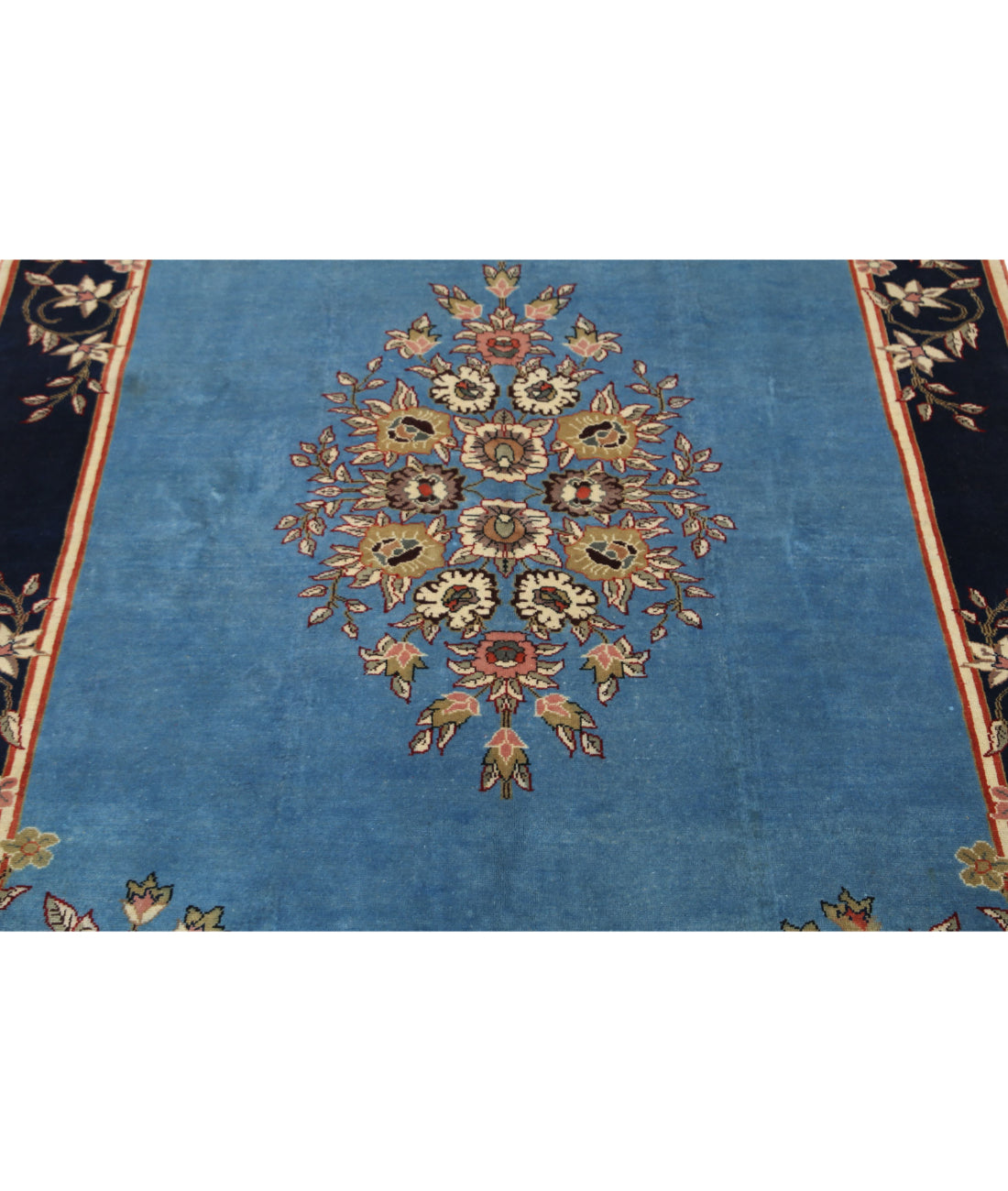 Hand Knotted Persian Tabriz Wool Rug - 5'0'' x 7'6'' 5'0'' x 7'6'' (150 X 225) / Blue / Blue