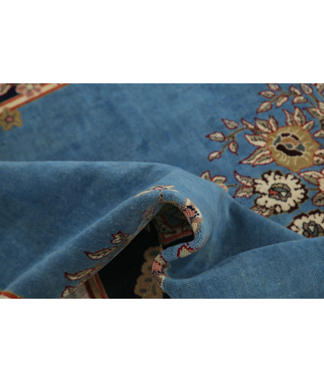 Hand Knotted Persian Tabriz Wool Rug - 5'0'' x 7'6'' 5'0'' x 7'6'' (150 X 225) / Blue / Blue