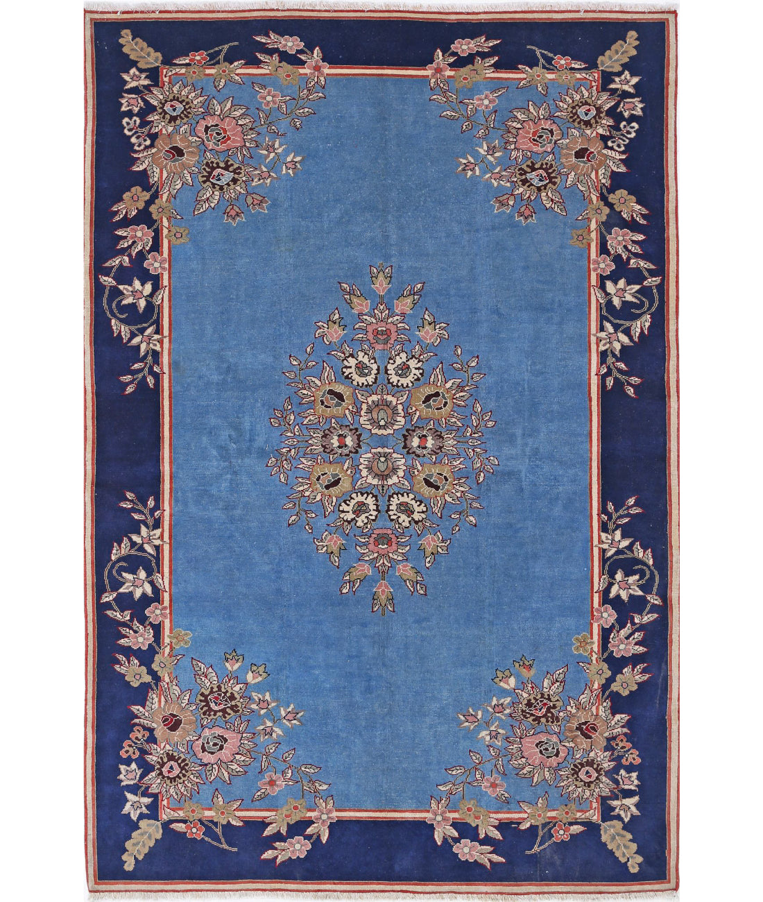 Hand Knotted Persian Tabriz Wool Rug - 5&#39;0&#39;&#39; x 7&#39;6&#39;&#39; 5&#39;0&#39;&#39; x 7&#39;6&#39;&#39; (150 X 225) / Blue / Blue