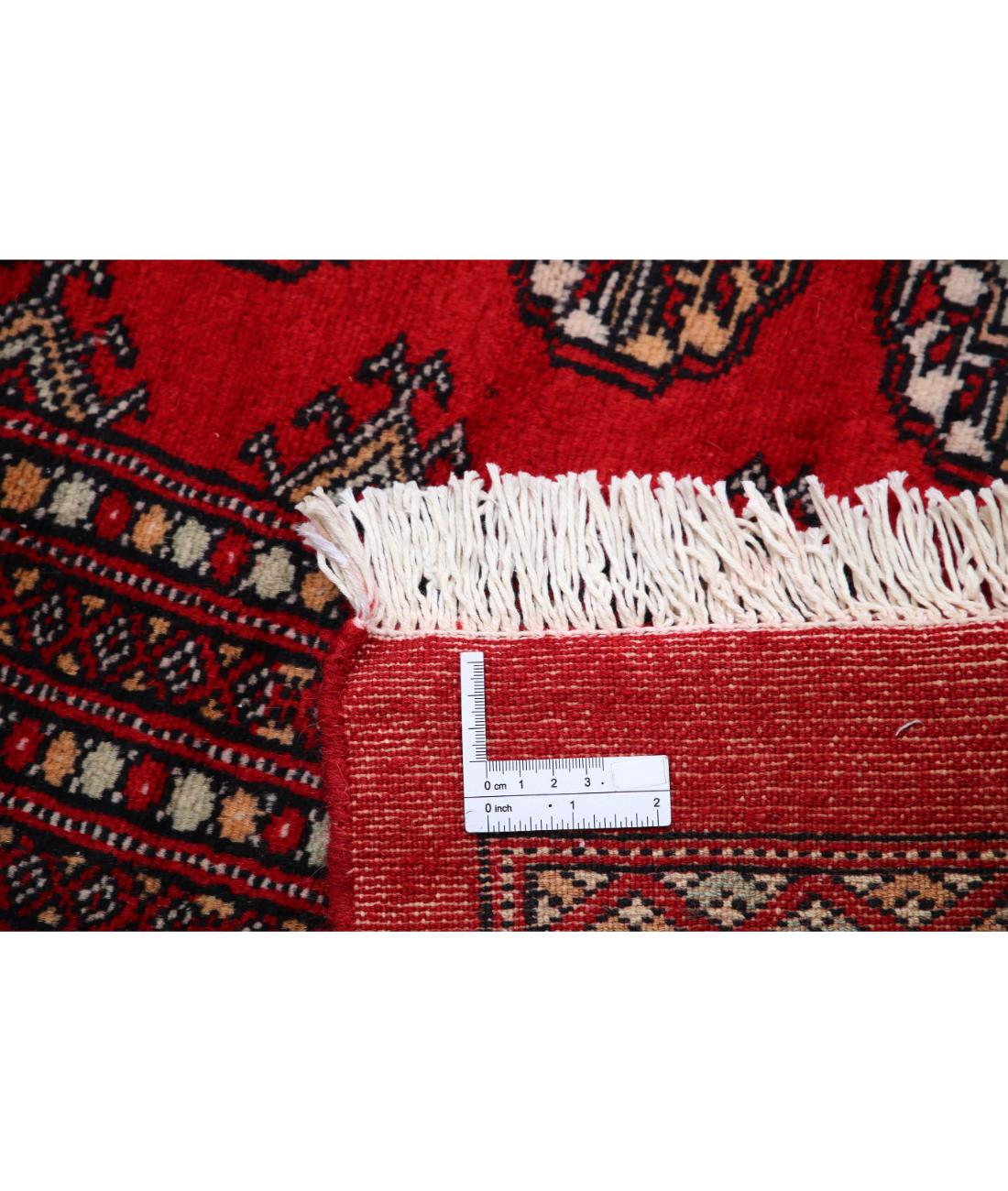Hand Knotted Tribal Bokhara Wool Rug - 12'1'' x 17'6'' 12' 1" X 17' 6" (368 X 533) / Red / Black