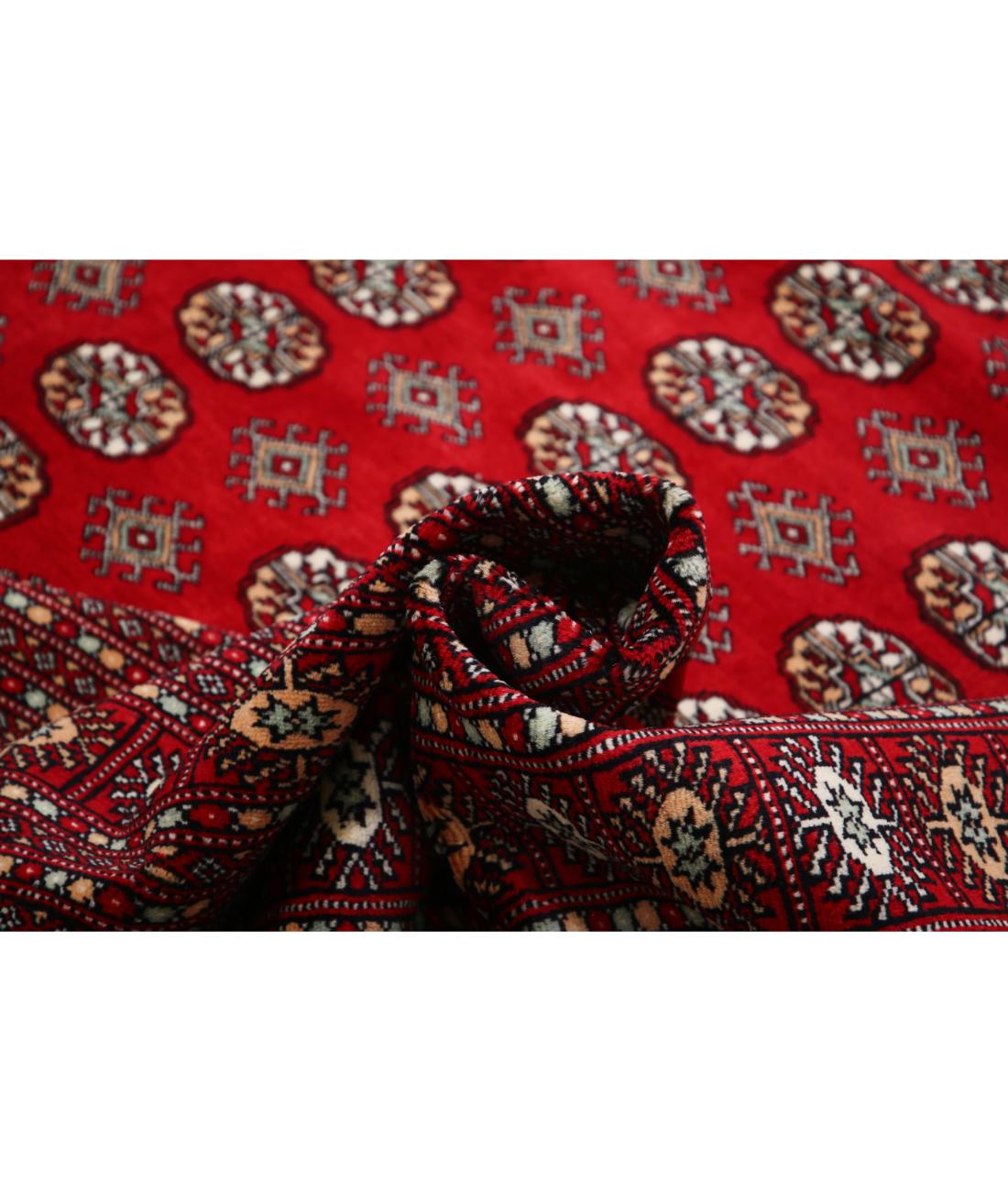 Hand Knotted Tribal Bokhara Wool Rug - 12'0'' x 17'11'' 12' 0" X 17' 11" (366 X 546) / Red / Black