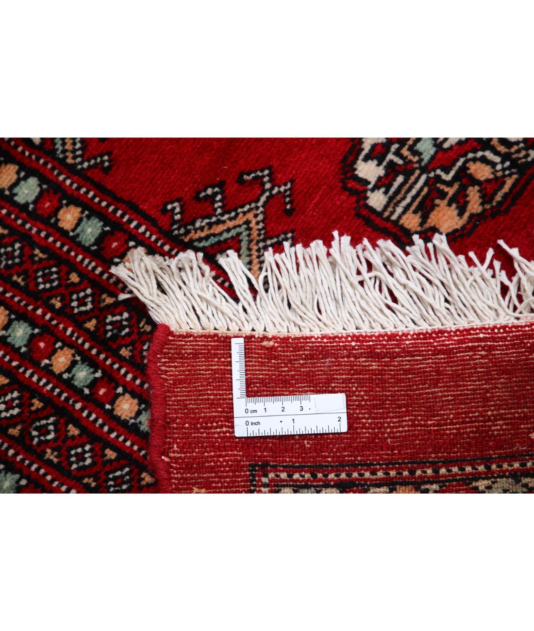 Hand Knotted Tribal Bokhara Wool Rug - 12'1'' x 18'11'' 12' 1" X 18' 11" (368 X 577) / Red / Black