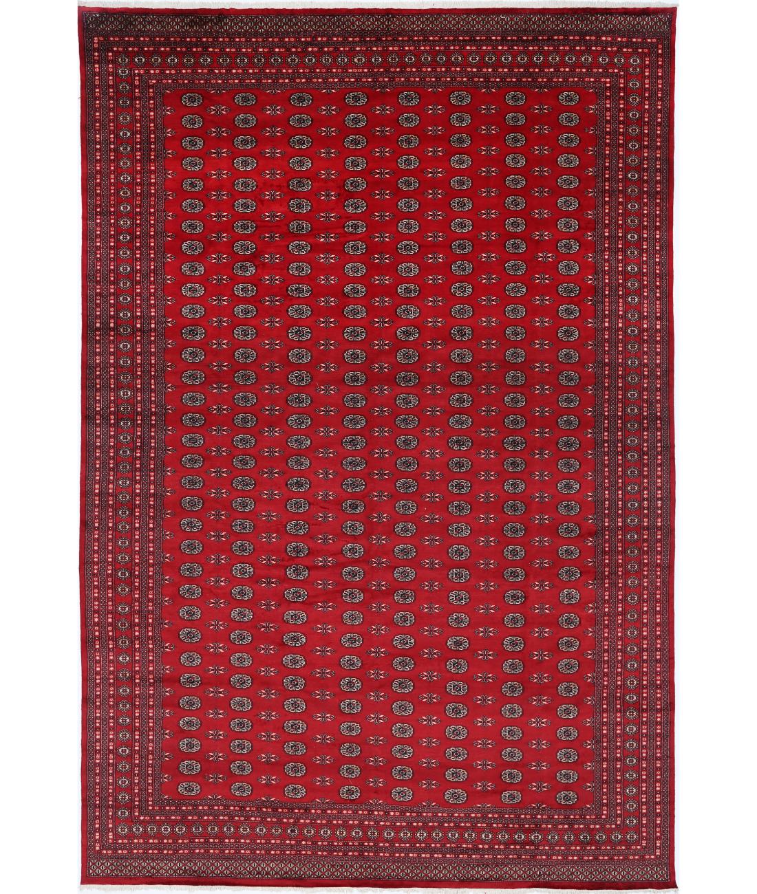 Hand Knotted Tribal Bokhara Wool Rug - 11&#39;11&#39;&#39; x 17&#39;10&#39;&#39; 11&#39; 11&quot; X 17&#39; 10&quot; (363 X 544) / Red / Ivory