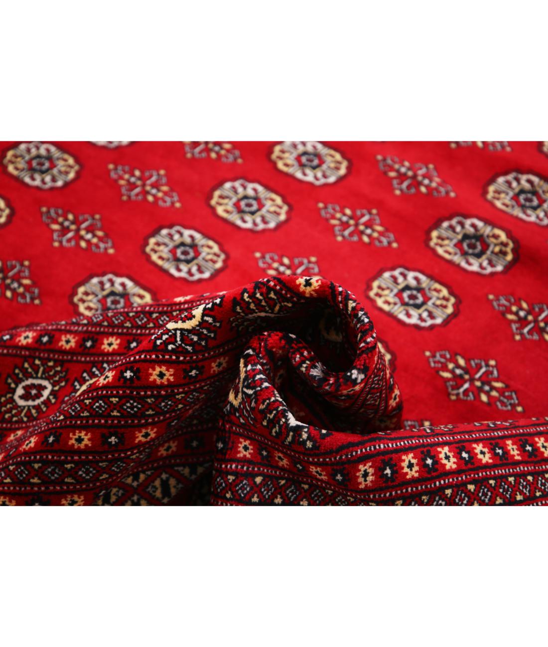 Hand Knotted Tribal Bokhara Wool Rug - 12'3'' x 17'8'' 12' 3" X 17' 8" (373 X 538) / Red / Ivory