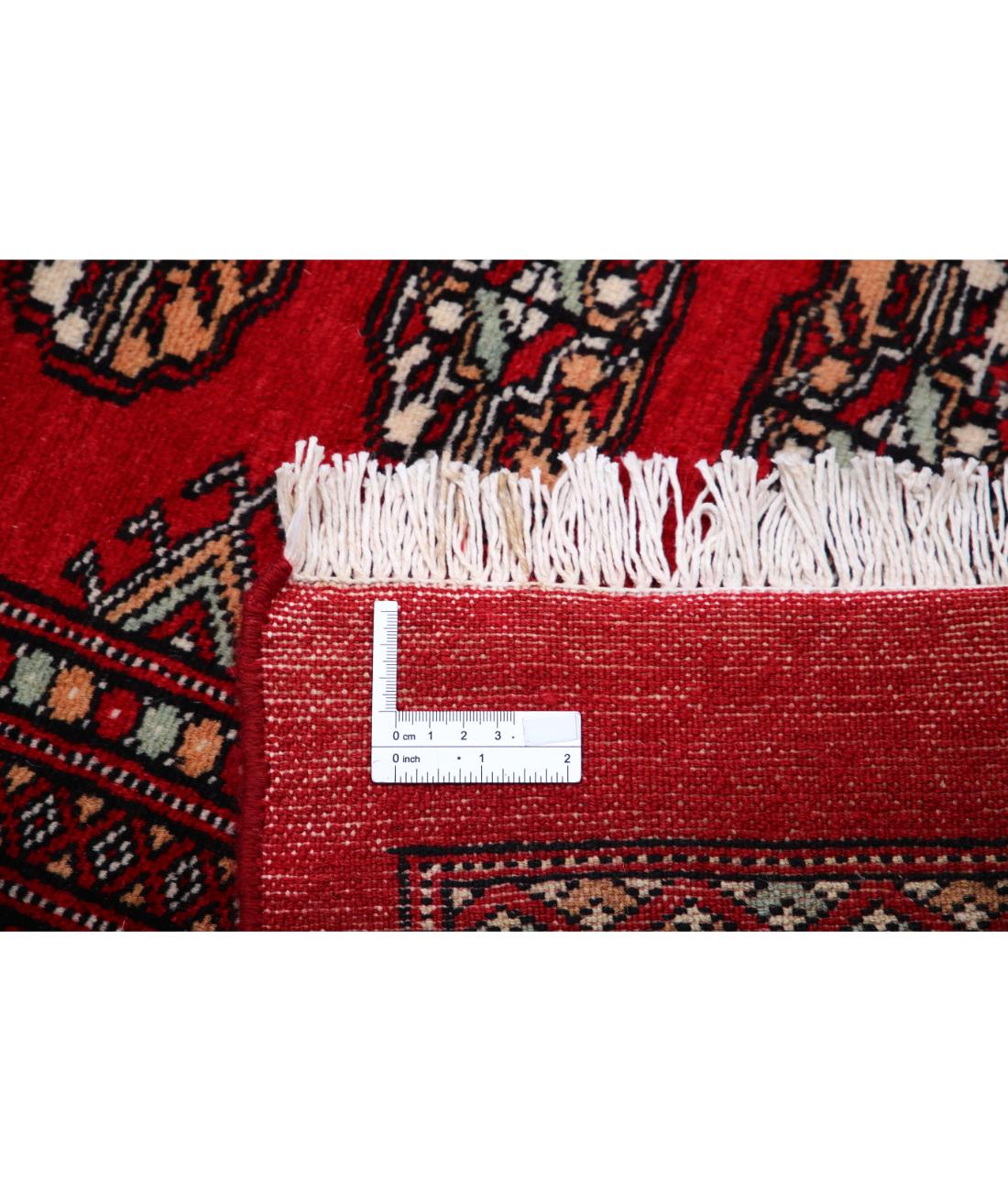 Hand Knotted Tribal Bokhara Wool Rug - 12'1'' x 17'10'' 12' 1" X 17' 10" (368 X 544) / Red / Black