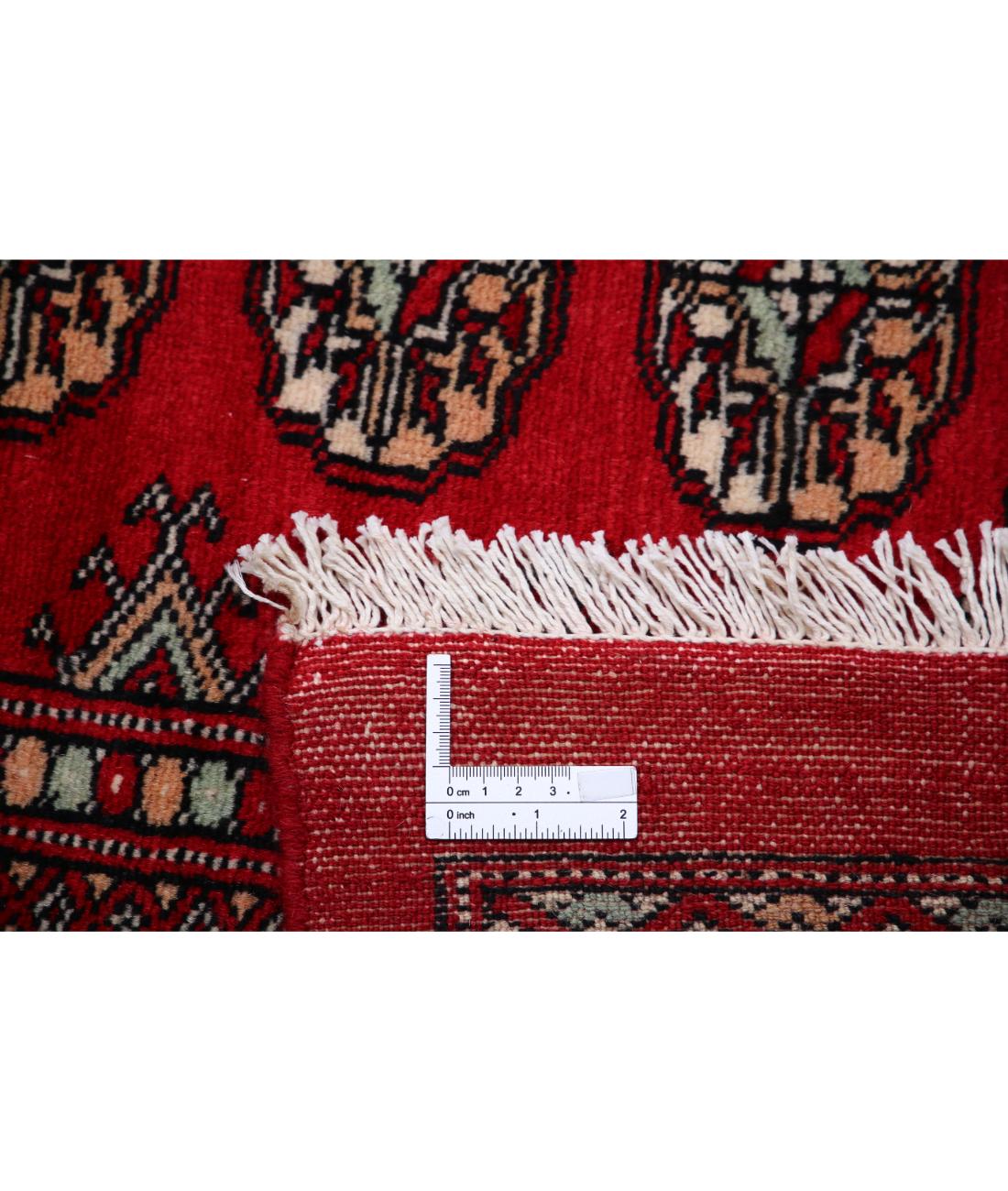 Hand Knotted Tribal Bokhara Wool Rug - 12'0'' x 17'5'' 12' 0" X 17' 5" (366 X 531) / Red / Black