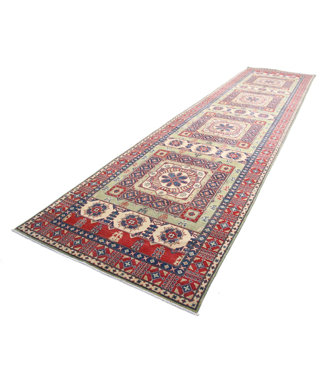 Hand Knotted Tribal Kazak Wool Rug - 4'10'' x 19'4''
