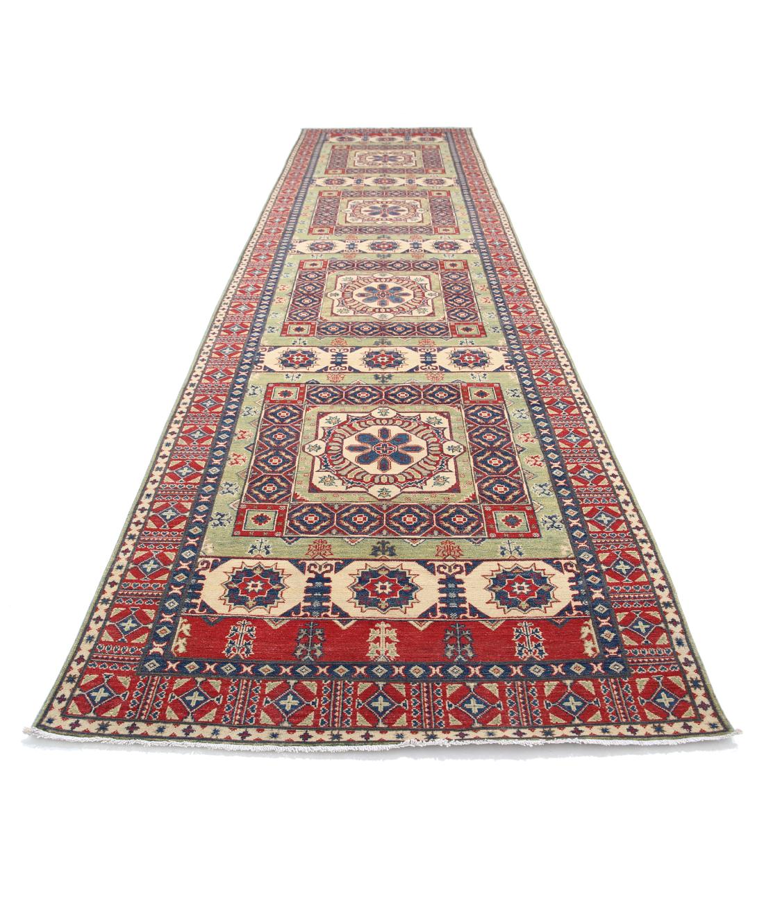 Hand Knotted Tribal Kazak Wool Rug - 4'10'' x 19'4''