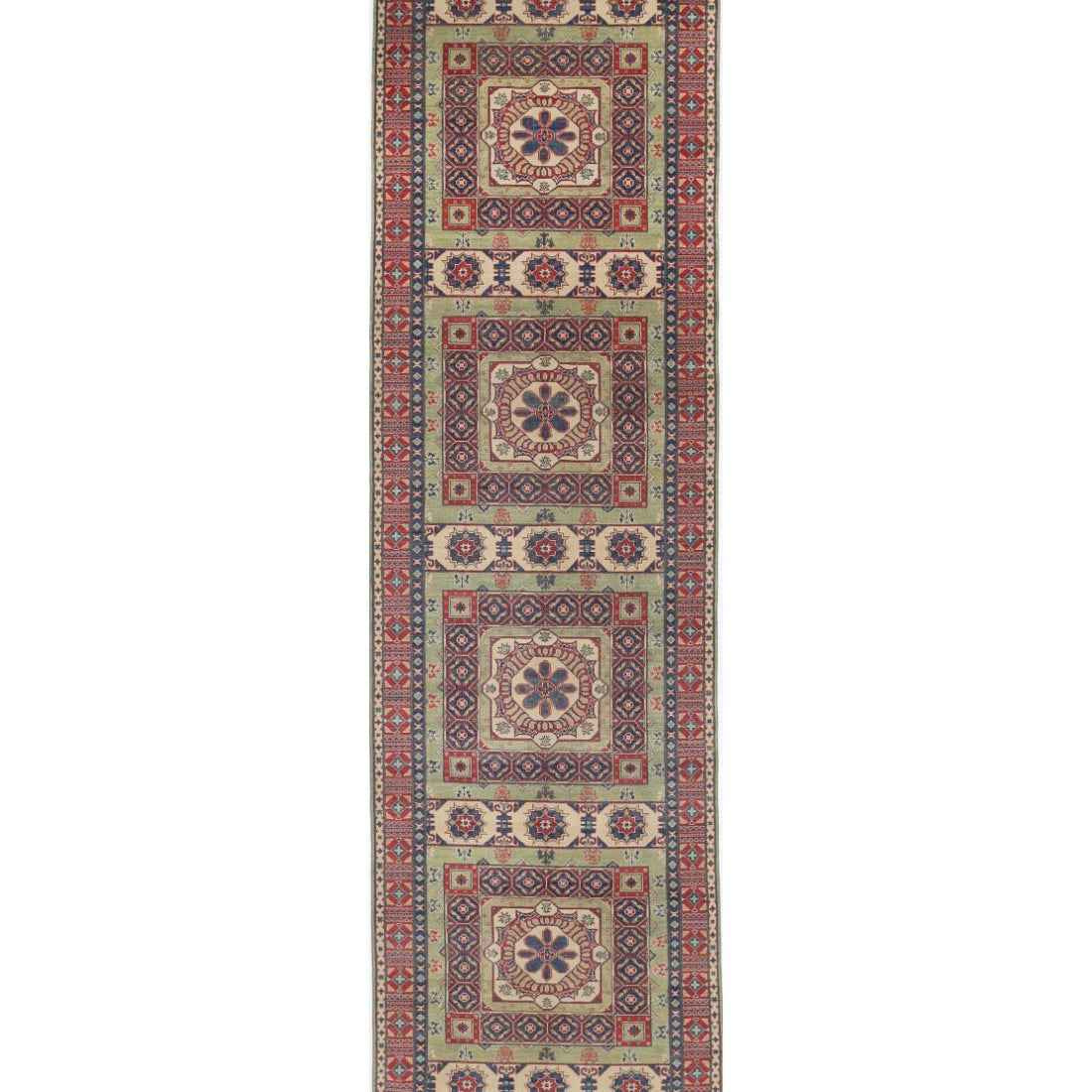 Hand Knotted Tribal Kazak Wool Rug - 4'10'' x 19'4''