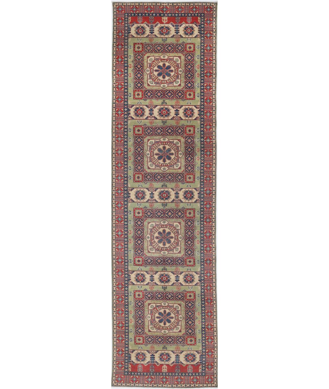 Hand Knotted Tribal Kazak Wool Rug - 4&#39;10&#39;&#39; x 19&#39;4&#39;&#39; 4&#39; 10&quot; X 19&#39; 4&quot; (147 X 589) / Red / Ivory