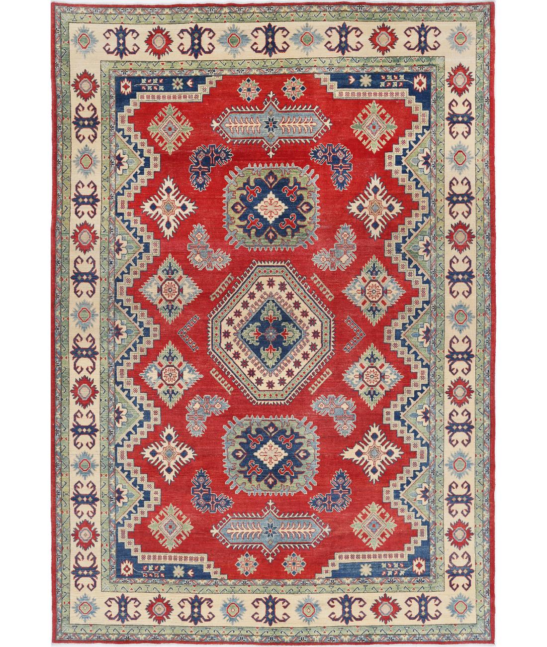 Hand Knotted Tribal Kazak Wool Rug - 8'6'' x 12'4''