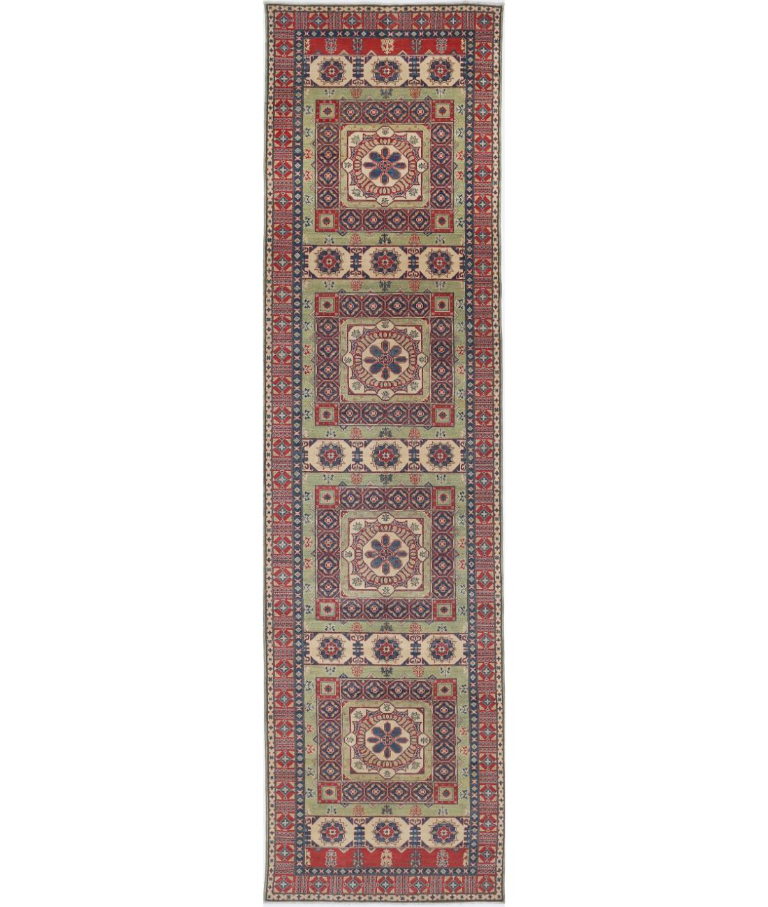 Hand Knotted Tribal Kazak Wool Rug - 4&#39;11&#39;&#39; x 19&#39;5&#39;&#39;