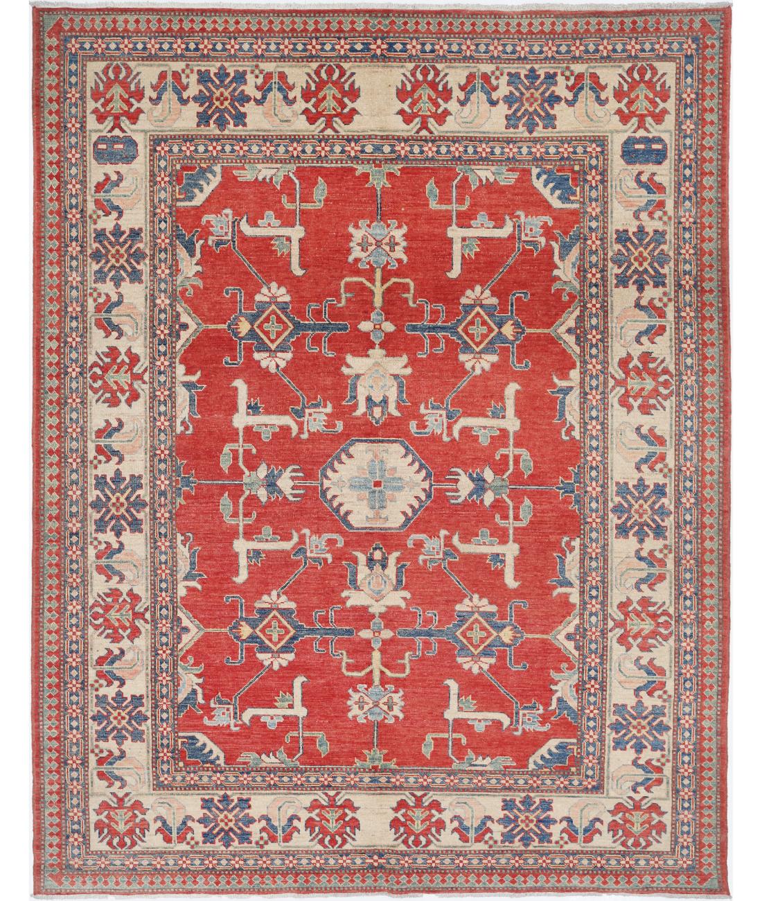 Hand Knotted Tribal Kazak Wool Rug - 6'9'' x 8'9''