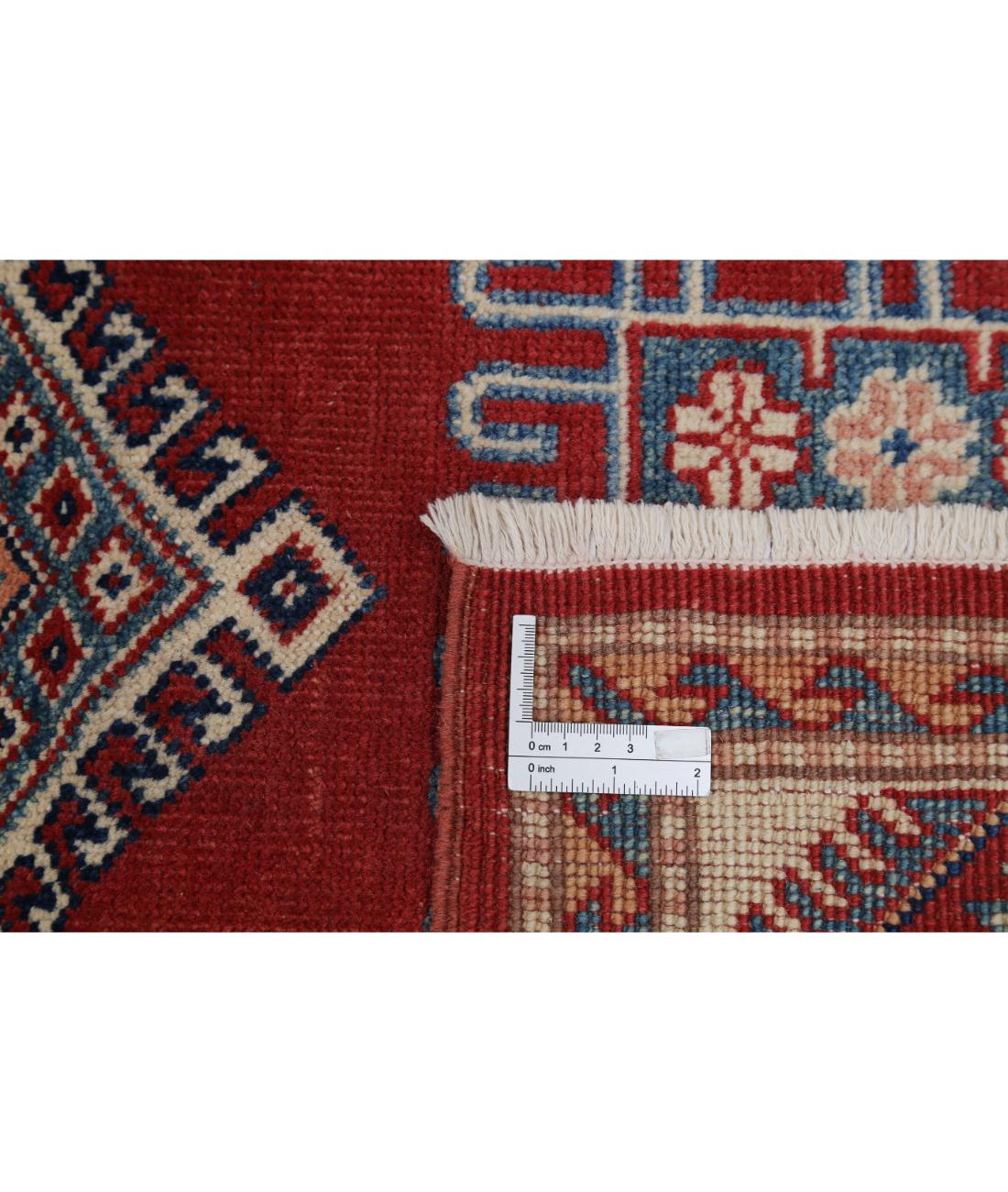 Hand Knotted Tribal Kazak Wool Rug - 3'0'' x 4'9'' 3' 0" X 4' 9" (91 X 145) / Red / Ivory