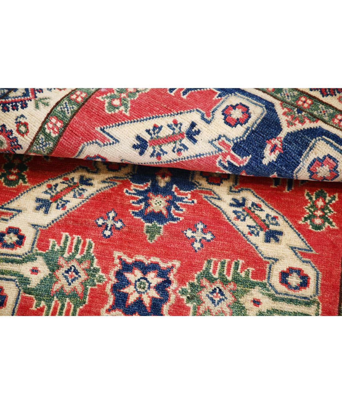 Hand Knotted Tribal Kazak Wool Rug - 2'10'' x 4'8'' 2' 10" X 4' 8" (86 X 142) / Red / Ivory