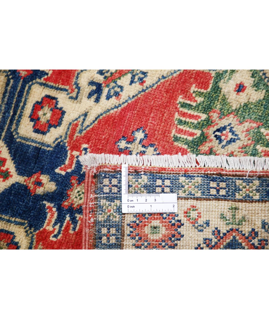 Hand Knotted Tribal Kazak Wool Rug - 2'10'' x 4'8'' 2' 10" X 4' 8" (86 X 142) / Red / Ivory