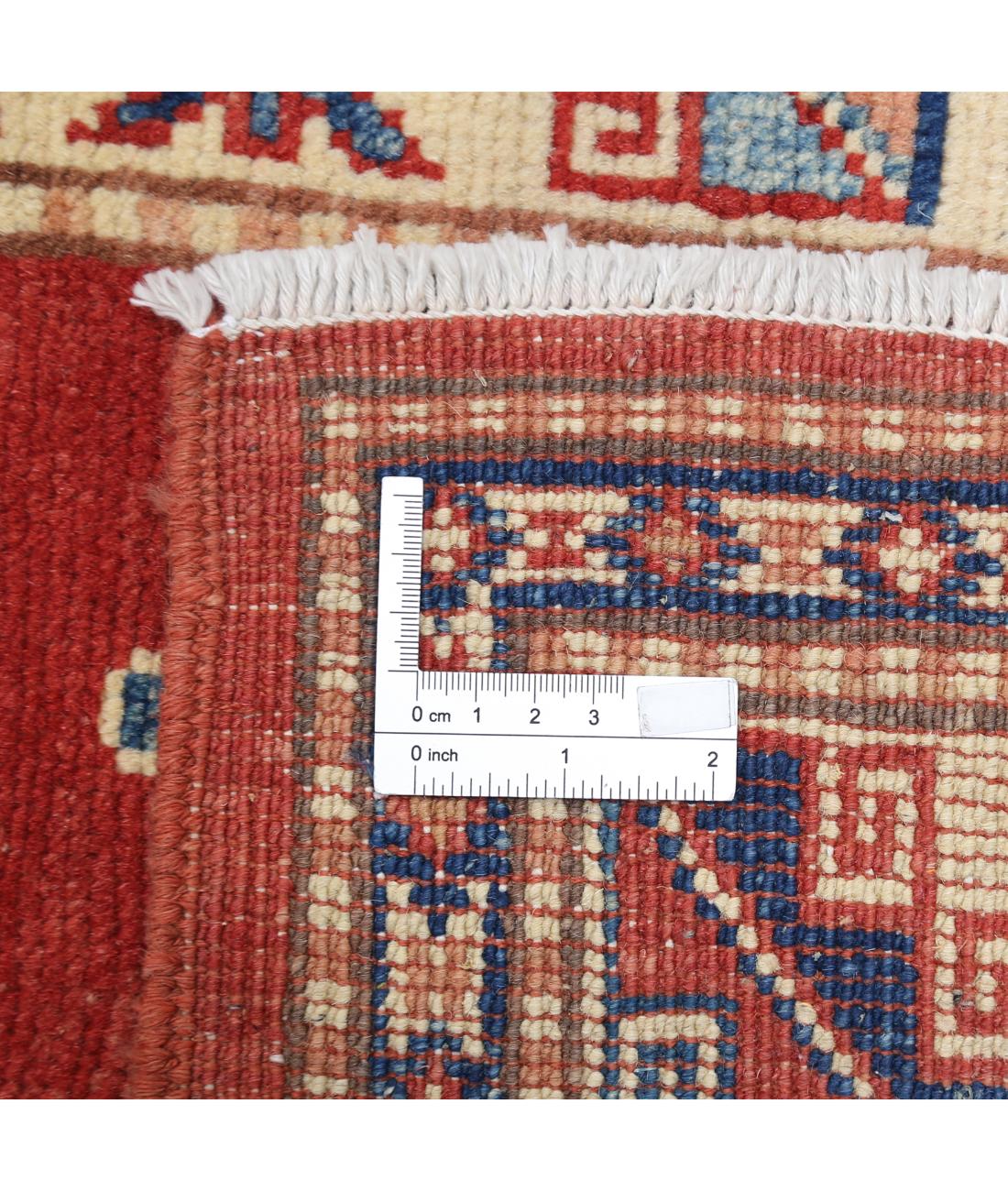 Hand Knotted Tribal Kazak Wool Rug - 3'5'' x 5'2''