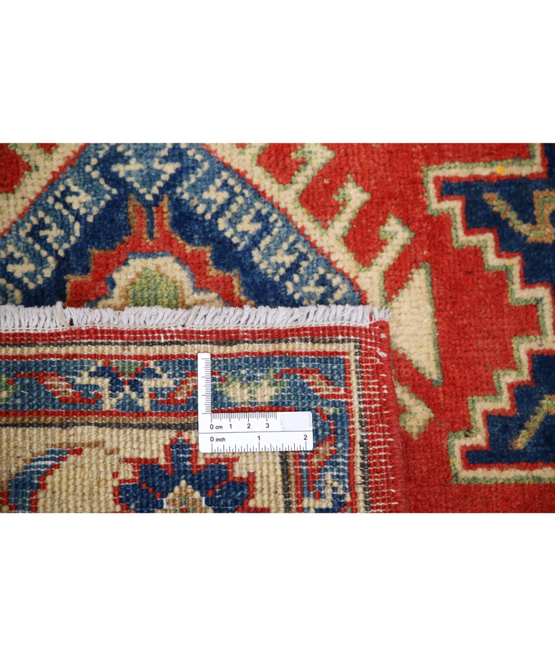 Hand Knotted Tribal Kazak Wool Rug - 3'2'' x 4'10''