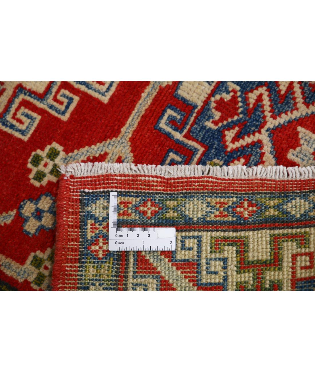 Hand Knotted Tribal Kazak Wool Rug - 3'1'' x 4'10''