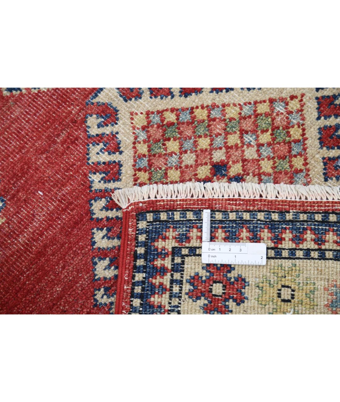 Hand Knotted Tribal Kazak Wool Rug - 2'10'' x 4'7'' 2' 10" X 4' 7" (86 X 140) / Red / Ivory