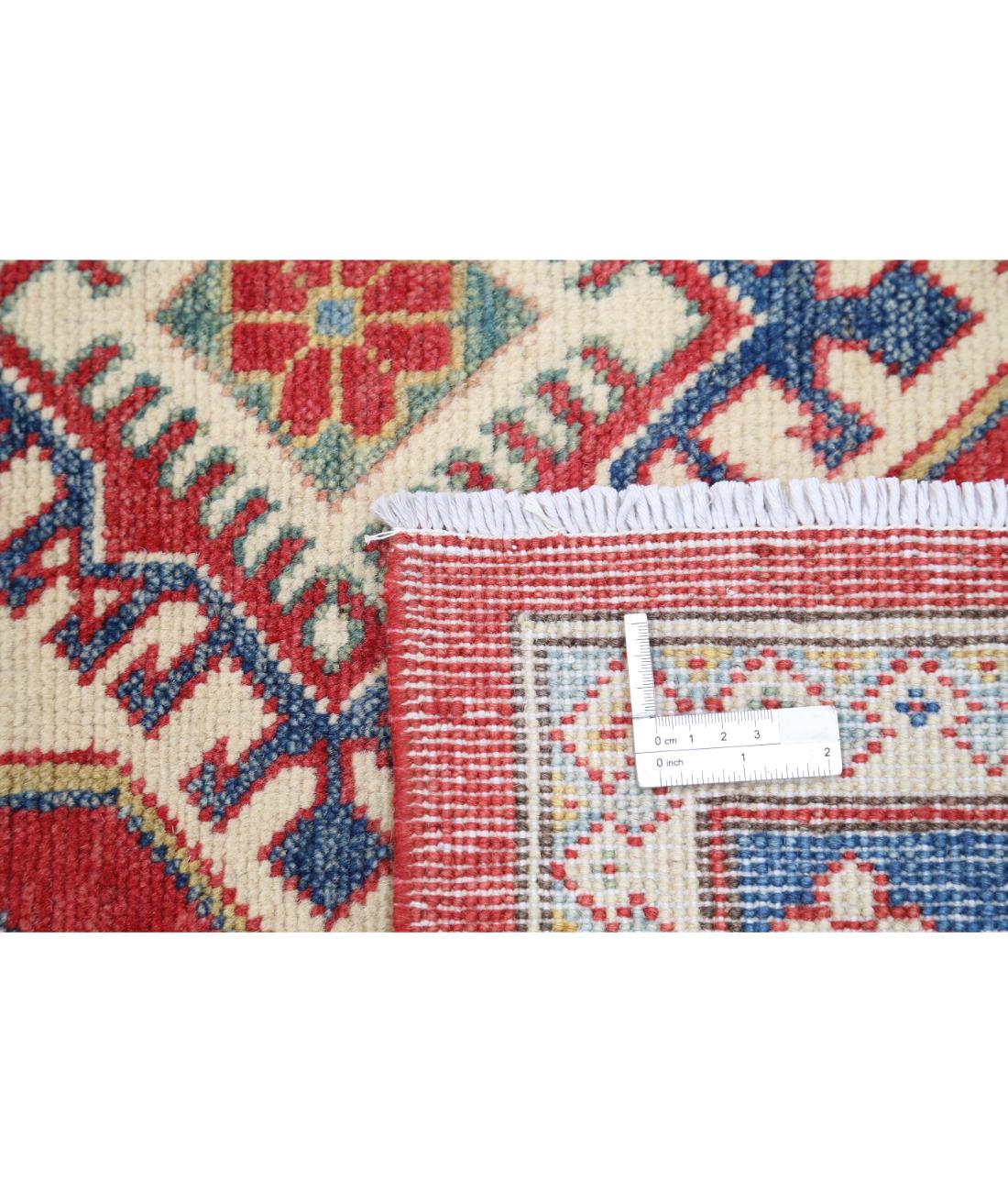 Hand Knotted Tribal Kazak Wool Rug - 9'1'' x 12'4'' 9' 1" X 12' 4" (277 X 376) / Red / Ivory