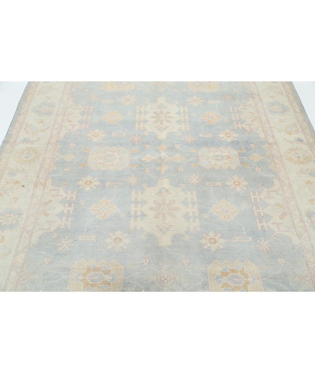 Hand Knotted Tribal Kazak Wool Rug - 6'0'' x 8'9'' 6' 0" X 8' 9" (183 X 267) / Blue / Ivory
