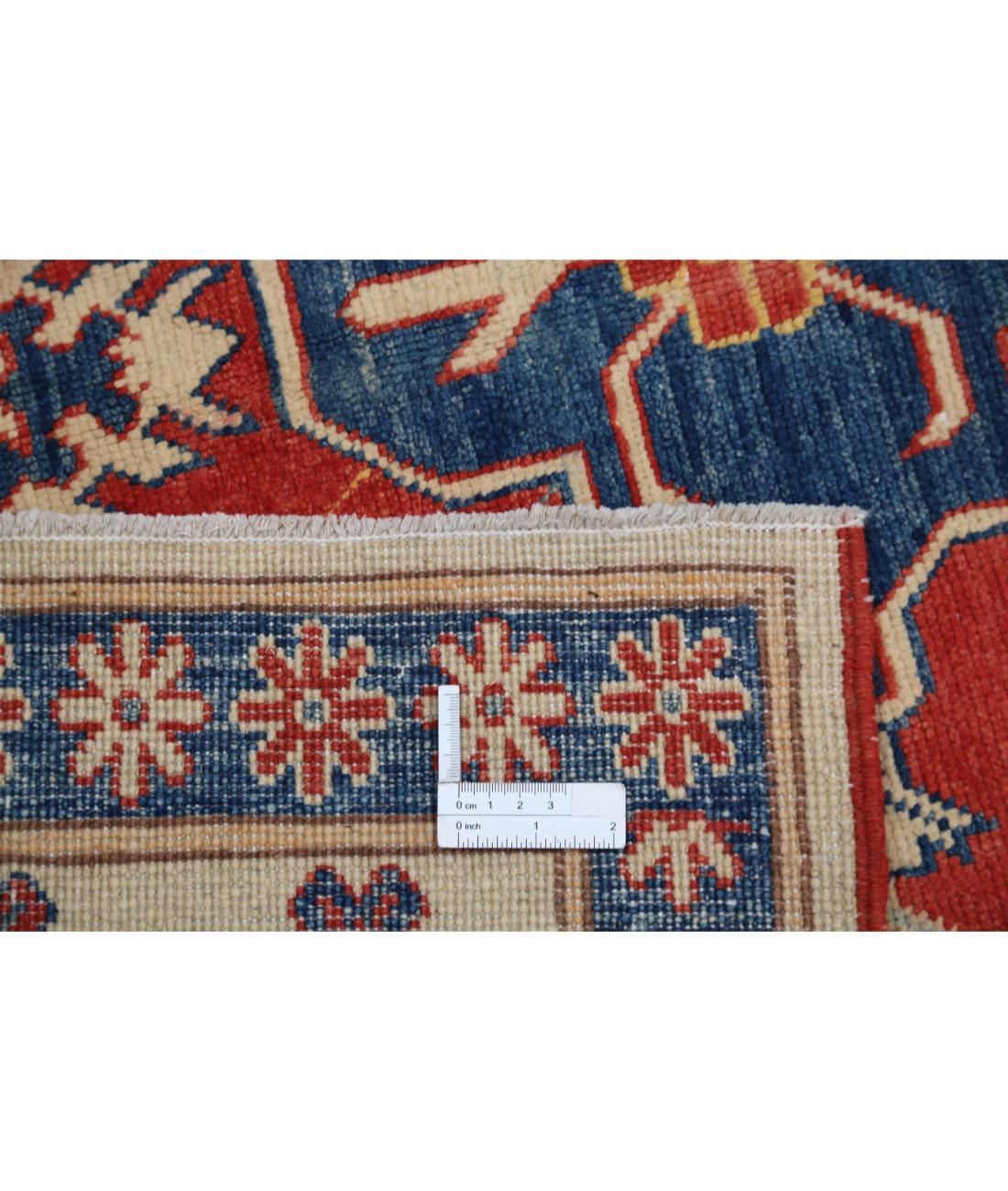 Hand Knotted Tribal Kazak Wool Rug - 5'6'' x 8'10'' 5' 6" X 8' 10" (168 X 269) / Red / Ivory